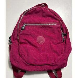 KIPLING Challenger Magenta Pink Nylon Medium Backpack EUC Sporty Modern Vibrant
